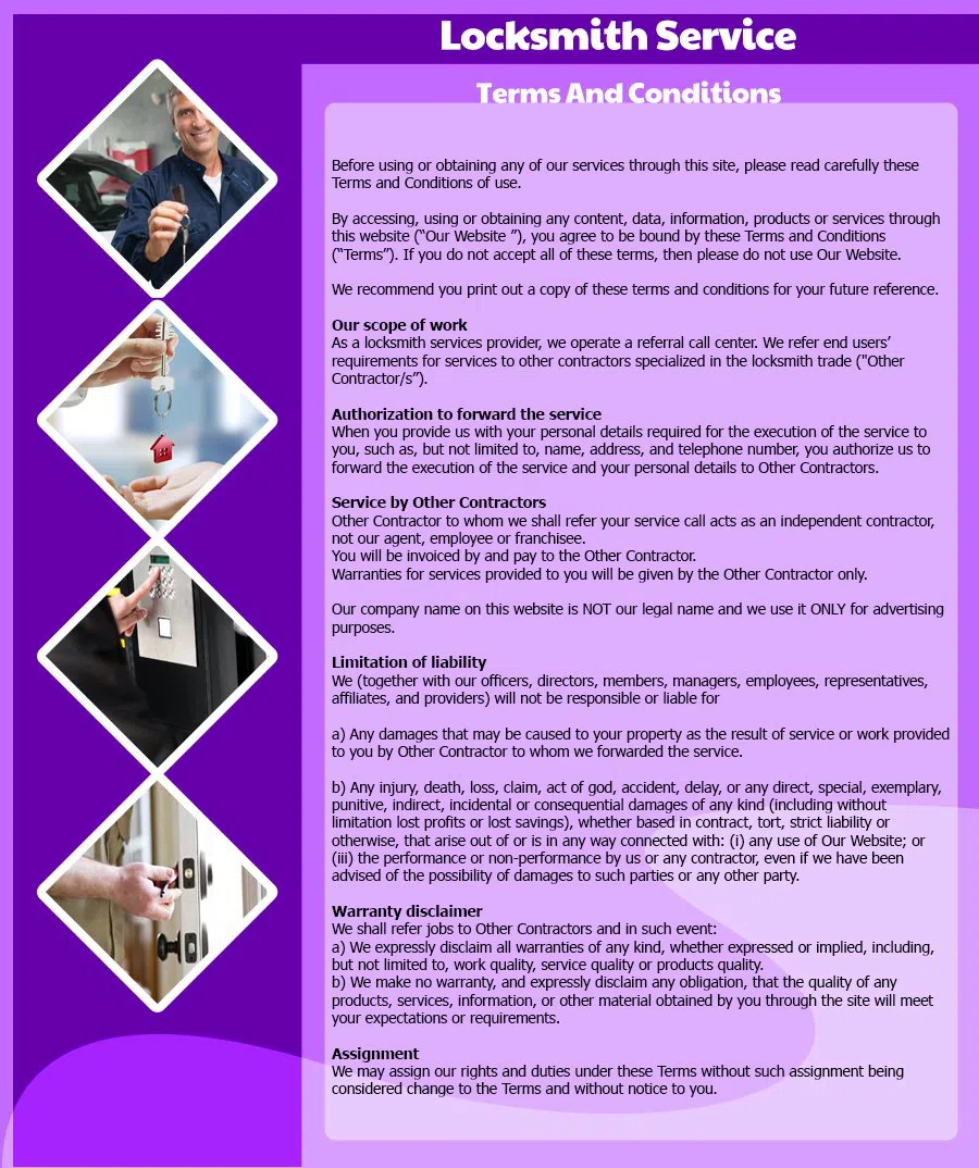 Flower Mound TX Locksmith Store Flower Mound, TX 972-521-6532 - terms